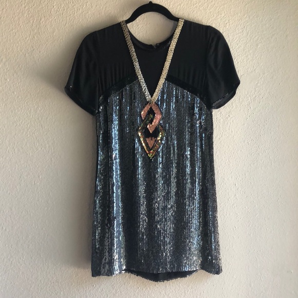 French Connection Dresses & Skirts - French connection sequined Art Deco dress